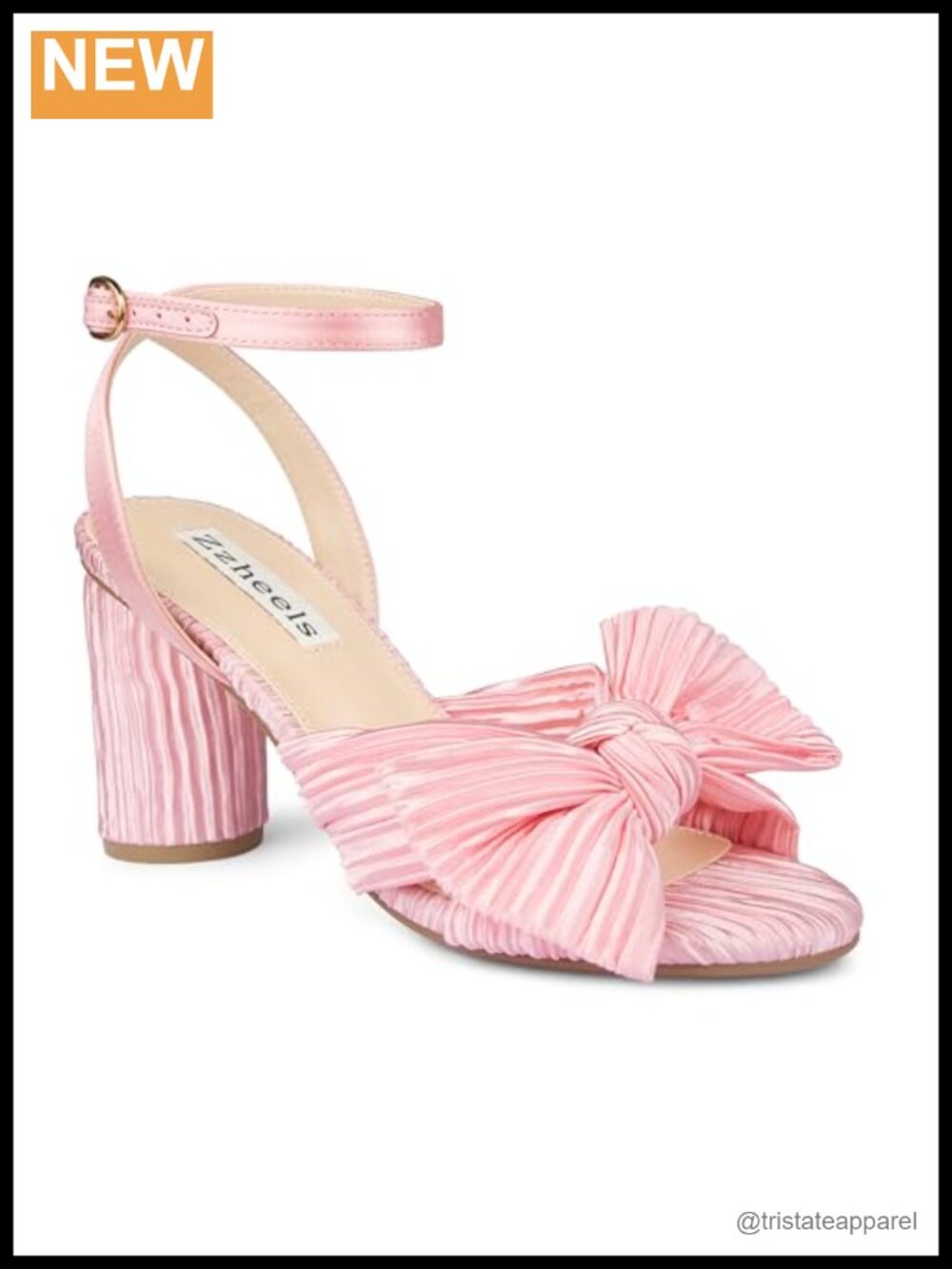 Women's Faux Leather Block Heel Ankle Strap Sandals with Bow Detail